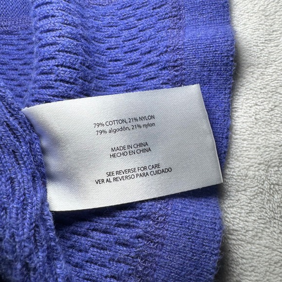 Eddie Bauer Women's Purple Quarter Zip Textured Knit Sweater Mock Neck Size Med - Picture 9 of 9